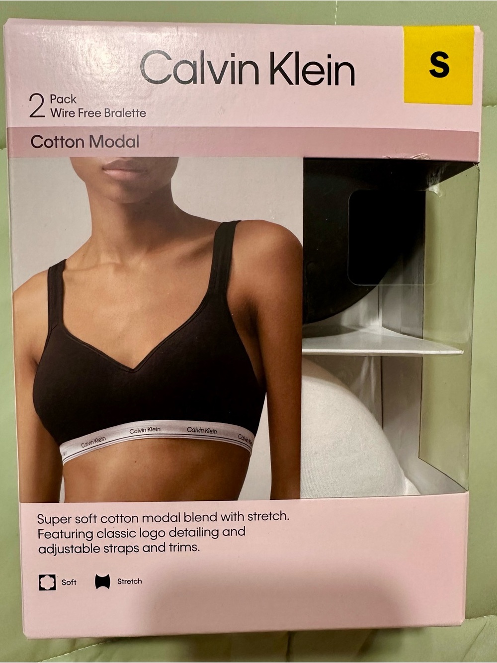 Calvin Klein 2-Pack Wire-Free Bralettes - Black & White